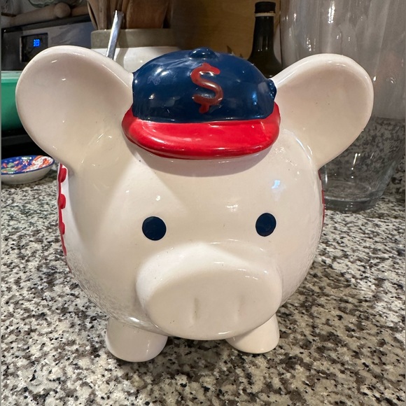 Large vintage Piggy Bank baseball theme - Picture 2 of 11